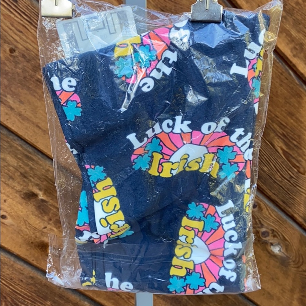 Lularoe OS 91 Blue “Luck of the Irish” Leggings